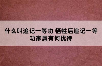 什么叫追记一等功 牺牲后追记一等功家属有何优待